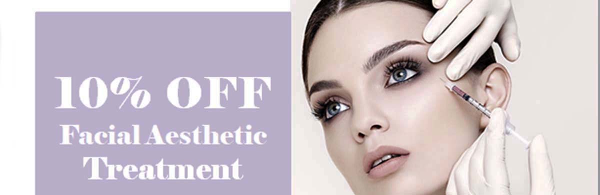 Woman getting facial treatment